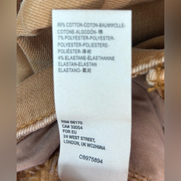 Free People 28 Curvy Lace Back Raw Hem Super Bell Bottom Jeans in Harvest Gold - Picture 9 of 10